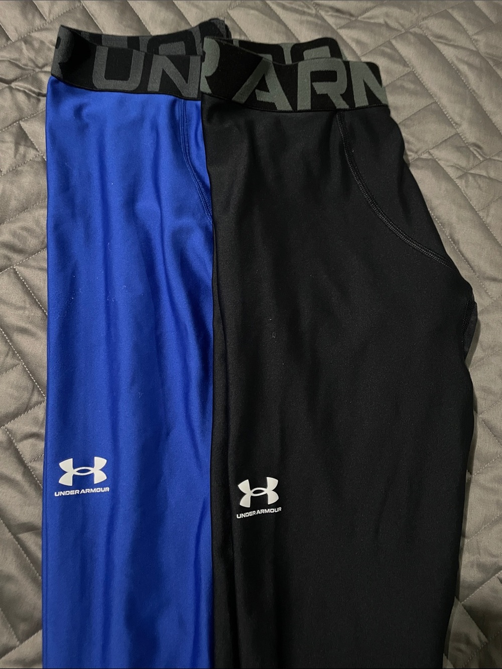 Under Armour Blue and Black Kids Compression Leggings